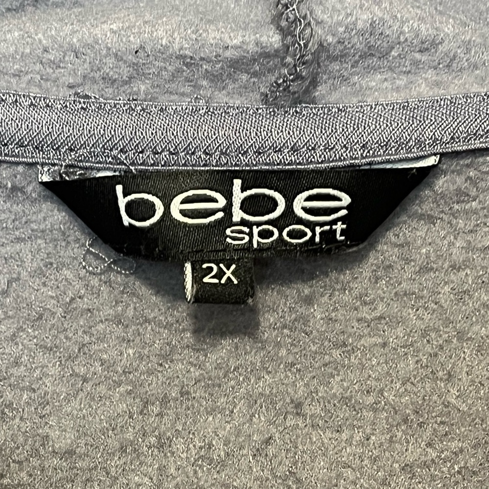 Bebe Gray Hooded Jacket with Silver Embroidered E… - image 6